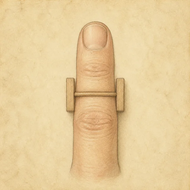 Een vinger als kleine lengtemaat